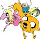 Jake, Finn, Princess Bubblegum, Rainicorn
