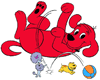 Clifford, Cleo, T-Bone playing ball