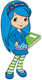 Blueberry Muffin holding a book