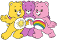 Cheer Bear, Best Friend Bear, Funshine Bear hugging
