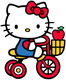 Hello Kitty riding bicycle