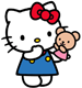 Hello Kitty holding teddy bear