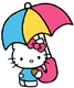Hello Kitty holding umbrella