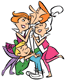 George, Jane, Judy and Elroy hugging