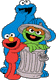 Oscar the Grouch, Elmo, Cookie Monster