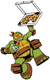 Michelangelo eating pizza