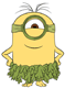 Minions Stuart wearing leaf skirt
