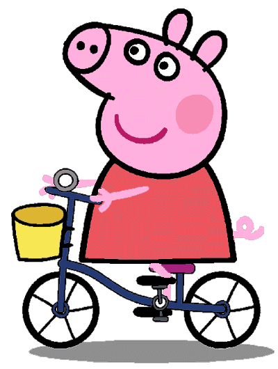 daddy pig on a bike