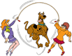 Scooby-Doo, Velma, Daphne skipping rope