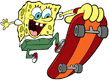 Spongebob skateboarding