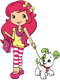 Strawberry Shortcake walking Pupcake