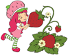 Strawberry Shortcake smelling strawberries