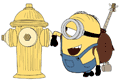 Minions Stuart chatting up fire hydrant